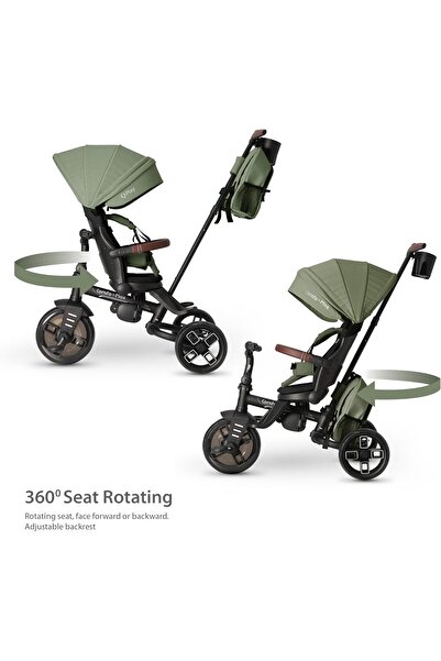 QPLAY Comfo Max 7-in-1 Convertible Tricycle - Olive Green