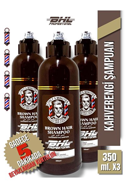 BHL Profesyonel Brown Hair Shampoo Kahverengi Şampuan Üçlü Set / Saç Sakal Be...