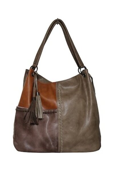 OEM Women's casual faux leather handbag multicolor (brown, coffee, khaki) Elegant City R 4234 khaki