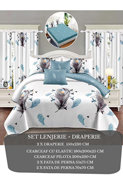 Patul Λευκά είδη + κουρτίνες, λεπτό βαμβάκι, θείο, διπλό κρεβάτι, εντοιχιζόμε...