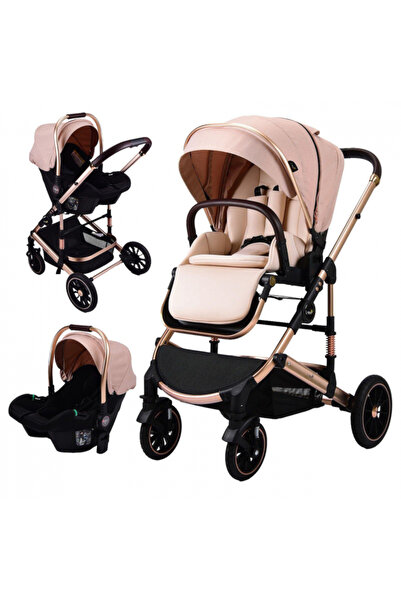 L-Sun Baby stroller 0-36 months, suspension, reversible handle, recline/seat positions, rubber wheels, wit