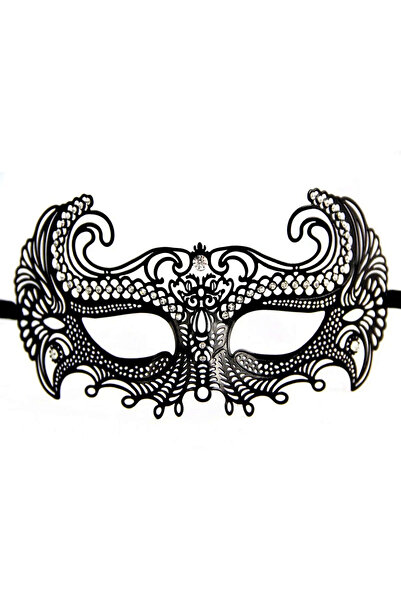 ZERO LAND Lvsqvr Black Color Laser Cut Metal with Crystal Stones on It Prom Party (80513) Venetian Mask