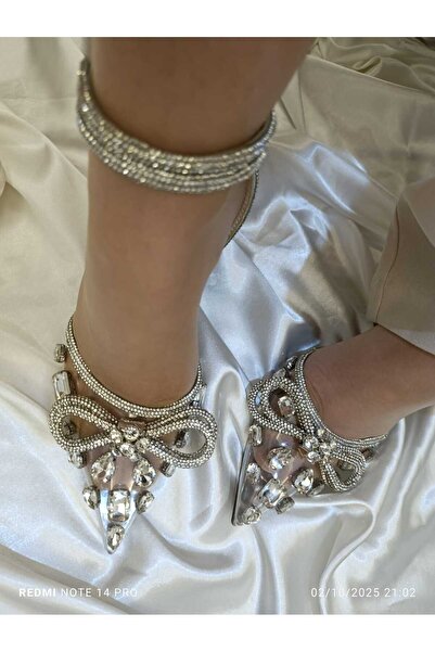 DasMiray TAŞLI TOPUKLU ABIYE ÖZEL GÜN GELİN AYAKKABISI