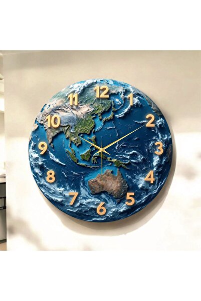 AA Shop Dünya Harita Renkli Baskı Desenli Sayılı Yılbaşı Hediyelik Ahşap Sess...