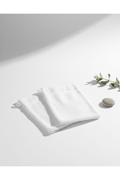 Layvera كيس قطن 100% |   2 قطعة من مناشف الحمام - قطن - نسيج ناعم - أبيض