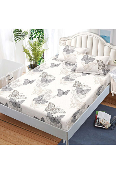 Patul Husa de pat cu elastic + 2 Fete de Perna, Bumbac Satinat