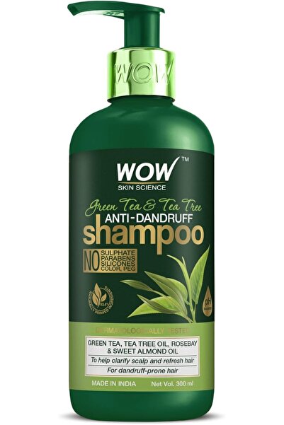 WOW Skin Science Green Tea & Tea Tree Anti-Dandruff Shampoo - Sulphate, Parab...