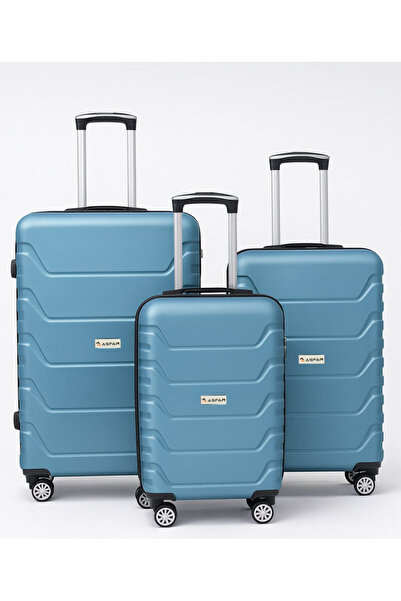 ASFAR XT-317 Set of 3 Luggage (28/24/20 Inch) | ABS Hard Case Bag with Combination Lock- Silver Pink Blue