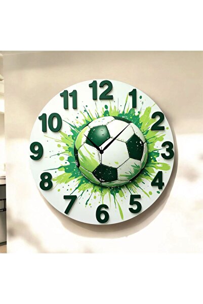 AA Shop Futbol Top Renkli Baskı Desenli Sayılı Yılbaşı Hediyelik Ahşap Sessiz...