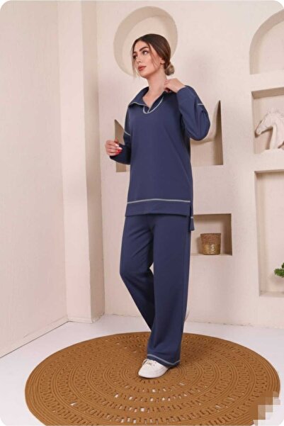 TRENDLİA تفاصيل خياطة بلون مدخن، سحاب، ياقة مرتفعة متوسطة الطول جوانب، شق أجز...