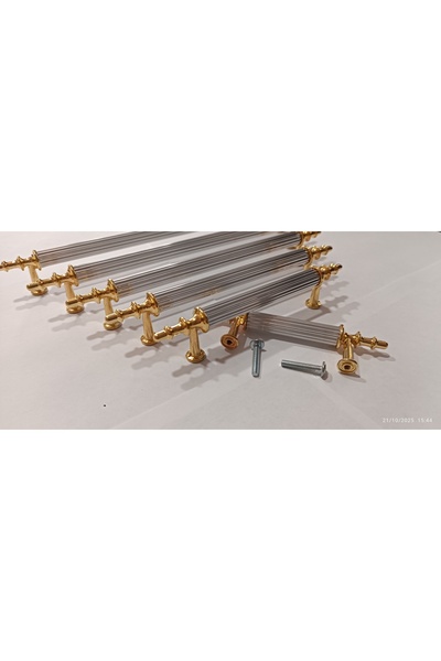 Arion Emi̇r 5 Ad. Metal Chrome Gold 320 mm (32 cm) Kitchen, Cloakroom, Cabinet, Drawer Handle (Non-Slip)