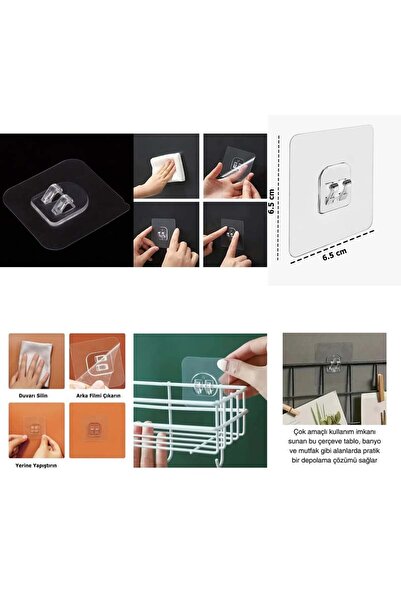 LEFİEV LEFİ EV Tırnaklı Yapışkanlı Askı / Tel Askısı Çok Amaçlı