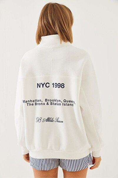 YAASE Detaliu cu fermoar NYC Written Swea tricou