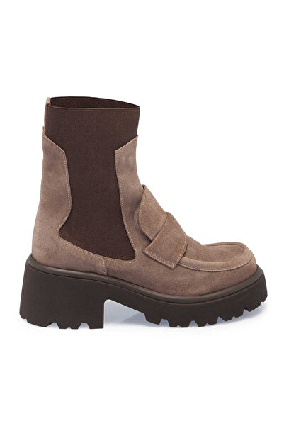 Tergan Kahverengi Hakiki Deri Kadın Casual Bot - K24K1BT67693-K32