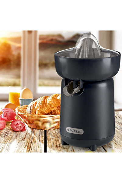 ARIETE Presă de citrice BREAKFAST 0417/00, 40W, Capac, Conuri detașabile, Deschide și închide gura de scurgere, Gri închis