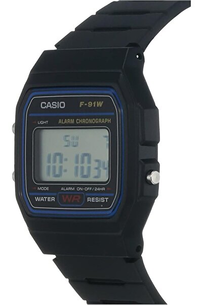 Casio F91W-1 Mens Classic Chronograph Alarm LCD Digital Watch, Black, F-91W-1DG
