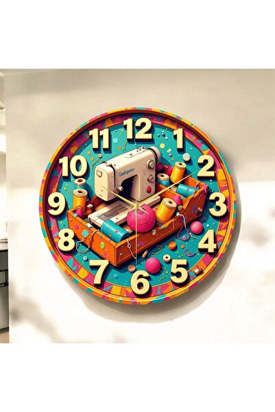 AA Shop Terzi Dikiş Makine Atölye Renkli Baskı Desenli Sayılı Hediyelik Ahşap...