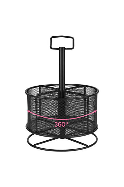 Micostore Organizator birou rotativ, suport metalic, 4 creioane, pentru creioane, pixuri