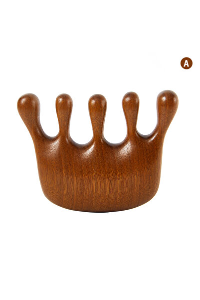 Choice3 A Wood Therapy Massage Comb Head Face Scalp Gua Sha Massager Natural Facial Sandalwood Wide Tooth G.