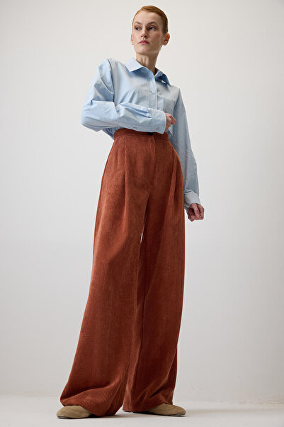 Touché Privé Velvet Pants with Trousers with Wide Legs