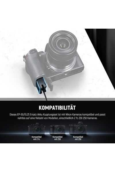 NEEWER EN-EL25 dummy battery set with AC adapter, 370cm, for compact cameras