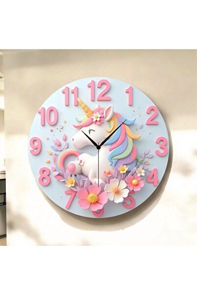 AA Shop Unicorn At Renkli Baskı Desenli Sayılı Yılbaşı Hediyelik Ahşap Sessiz...