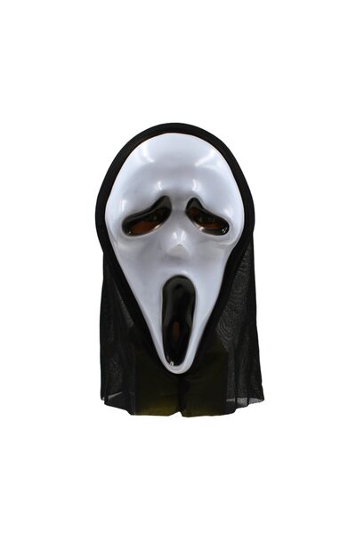 Goodmark Mască de Halloween, Goodmark, model Ghost Face, cu glugă neagră, mărime universală