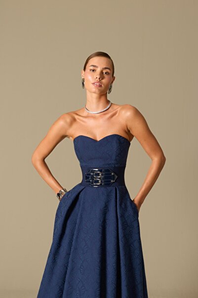 NOK İSTANBUL Timeless Gown Maxi Dress Dark Blue