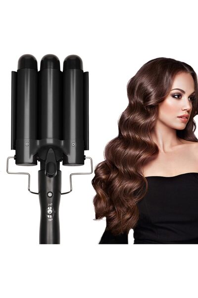 Ru syanl 3 Barrel Curling Iron 32mm Hair Curling Wand Crimper Instant Heating with 2 Temperature Control