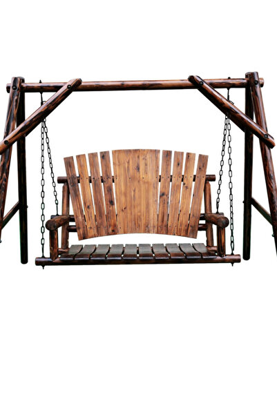 Leigh Country أرجوحة شرفة خشبية من سلسلة Char-Log