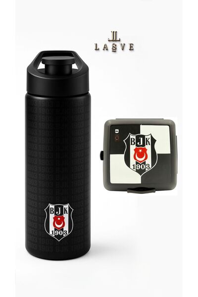 Beşiktaş 2025 ÖZEL SERİ SET LİSANSLI MATARA 750ML + SAKLAMA KABI 4 BÖLMELİ 2 ...