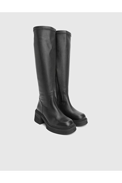 İLVİ Portia Hakiki Deri Strech Siyah Kadın Çizme