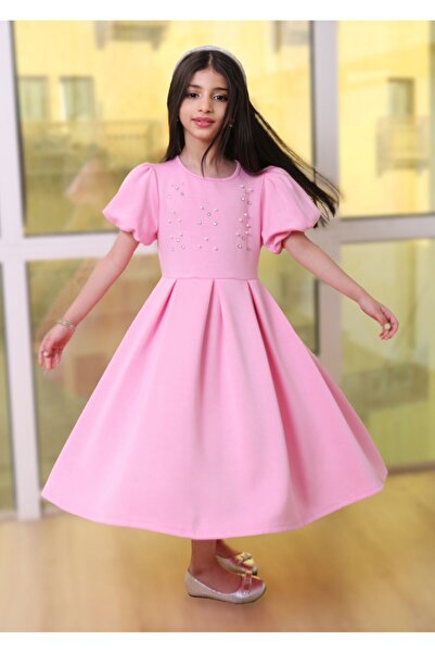 Generic Girls' dress featuring embroidery and pleats