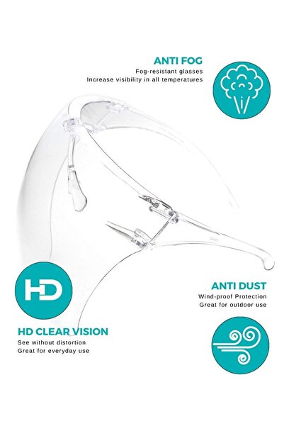 COOYA واقي وجه ZeroUV بغطاء كامل واقٍ من الأشعة فوق البنفسجية ونظارات شمسية مضادة للضباب وفلتر للضوء الأزرق