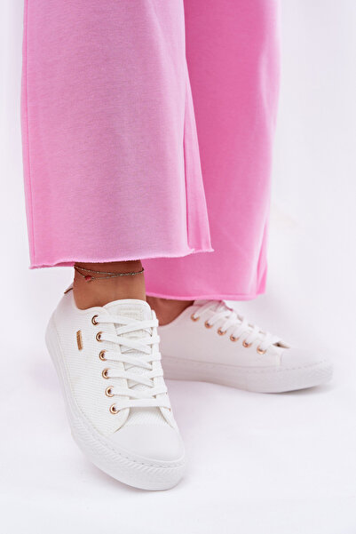 Big Star Shoes Women's Big Star Fabric Sneakers RR274766 White 41