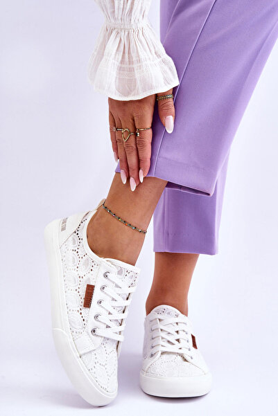 Big Star Shoes Adidaje din dantelă pentru femei Big Star W274925 Alb 37