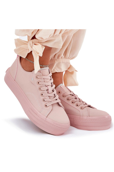 Big Star Shoes Adidași Femeie Pe Platformă Din Piele Big Star RR274A294 Roz 37