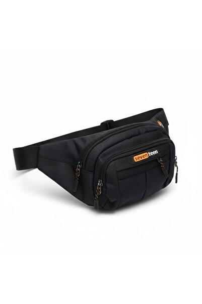 SEVENTEEN Waterproof Quatro Fabric Yellow Detailed Crossbody Chest Bag Waist Bag with Headphone Outlet