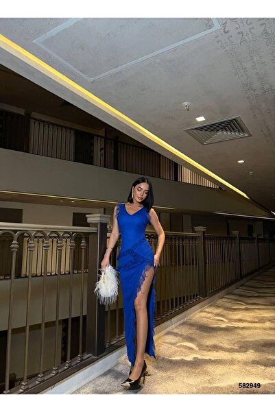 Modafeminen ΒΡΑΔΙΝΟ ΦΟΡΕΜΑ ΜΕ ΣΧΙΣΜΕΝΟ ΣΤΡΑΓΓΙΣΜΕΝΟ ΣΧΕΔΙΟ 582949 SAKS