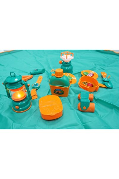 dalip Children's Outdoor/Indoor Camping Play Set with Mat, 18 Play Utensils, 3+ Years, Multicolor