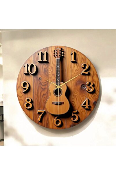 AA Shop Gitar Müzik Renkli Baskı Desenli Sayılı Yılbaşı Hediyelik Ahşap Sessi...