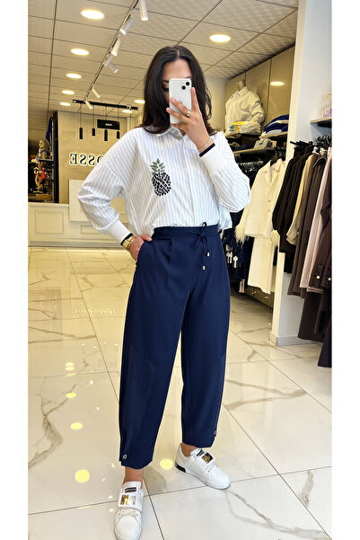 Vosse Yusuf Özdemir Lacivert Paça Detaylı Pantolon