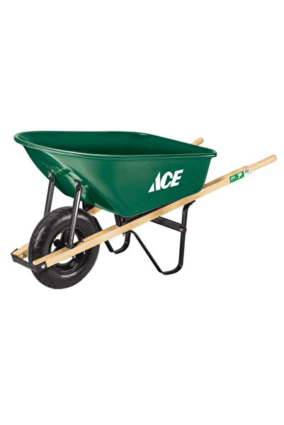 ACE 1-Wheel Pneumatic Tire Steel Wheelbarrow 6cu.ft