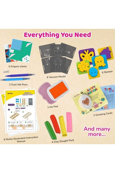 Smartivity 20-in-1 Art & Craft Kit for Kids (Ages 5-9) - Multicolor