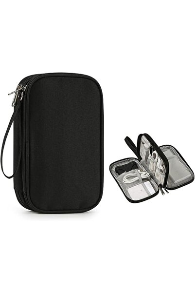 ECVV Cable Organizer Bag - Portable Tech Travel Pouch with Zipper and Multiple Storage Pockets