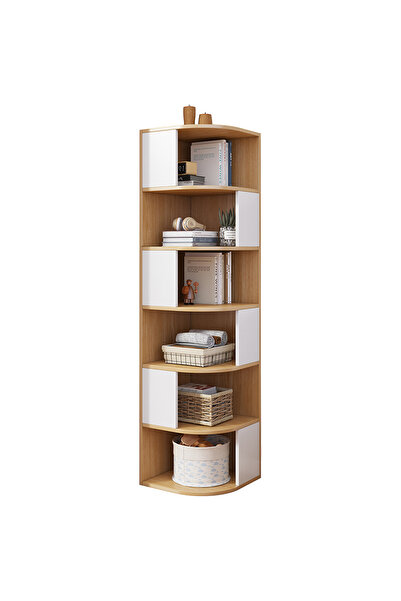 Zztcmp Corner Shelf,6 Tier Corner Bookshelf,Corner Standing Shelf,Living Room Storage Rack