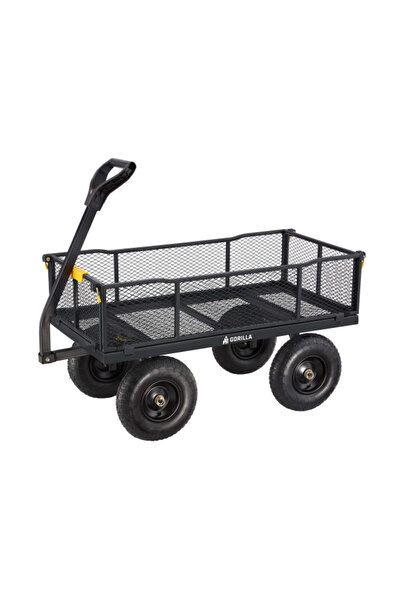 Gorilla Carts عربة حديقة فولاذية متينة متعددة الأغراض 6 قدم مكعب