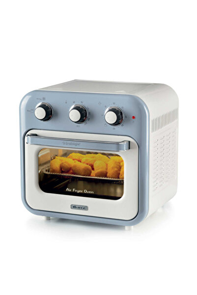 ARIETE VINTAGE 4632/05 Hot Air Fryer-Oven, 1400W, 16l, 230C, 60min Timer, Rotating Basket,White/Blue
