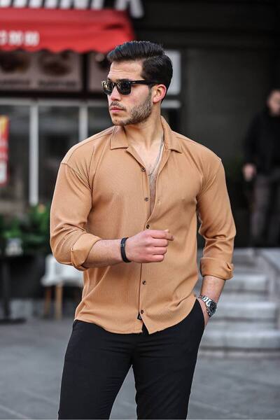 LiewenKlader Men's Shirt Striped Ottoman Slim Fit Modern Shirt