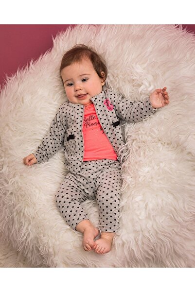 Dirkje Pantaloni fete Pantaloni bebe cu buline, buzunare si fundita